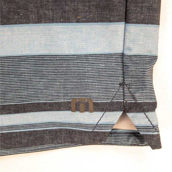 Travis Mathew Swim Boardshorts Mens 34W 10'' Inseam Blue Striped Unlined Pockets - Picture 5 of 11